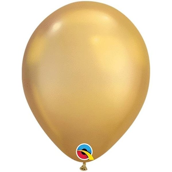 Mayflower Distributing Qualatex 92517 11 in. Latex Balloon; Chrome Gold 92517